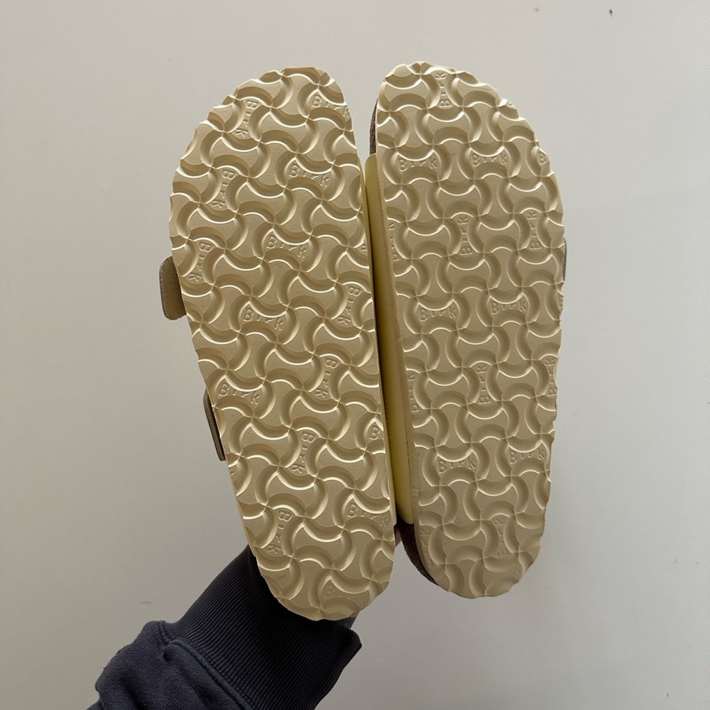 NEW Birkenstock Arizona Big Buckle High Shine Butter Leather 39 8-8.5 Silver - Picture 7 of 8